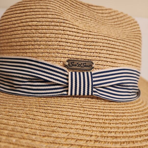 Sun N Sand Lot Of 2 Packable Straw Sun Hats Fedora And Ombre Sunset Resortwear - Picture 11 of 16